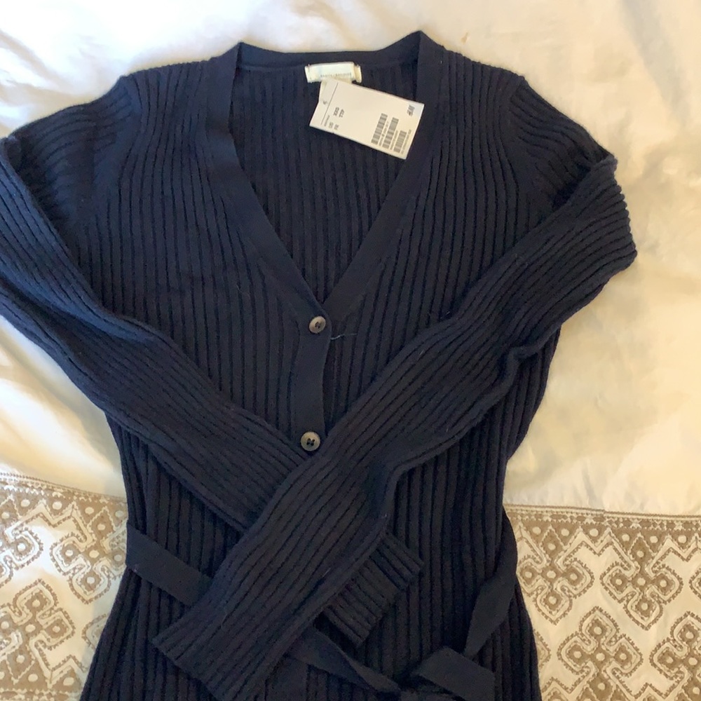 H&M Knit Max Dress with belt and buttons Size XXS
